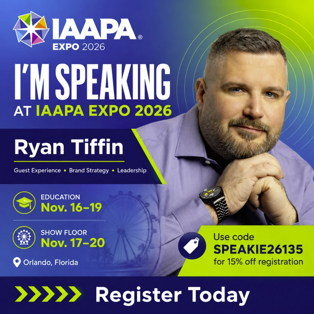 Ryan Tiffin speaking at IAAPA Expo 2026