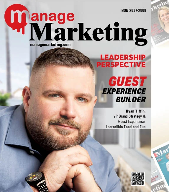Ryan Tiffin featured on the cover of Manage Marketing magazine