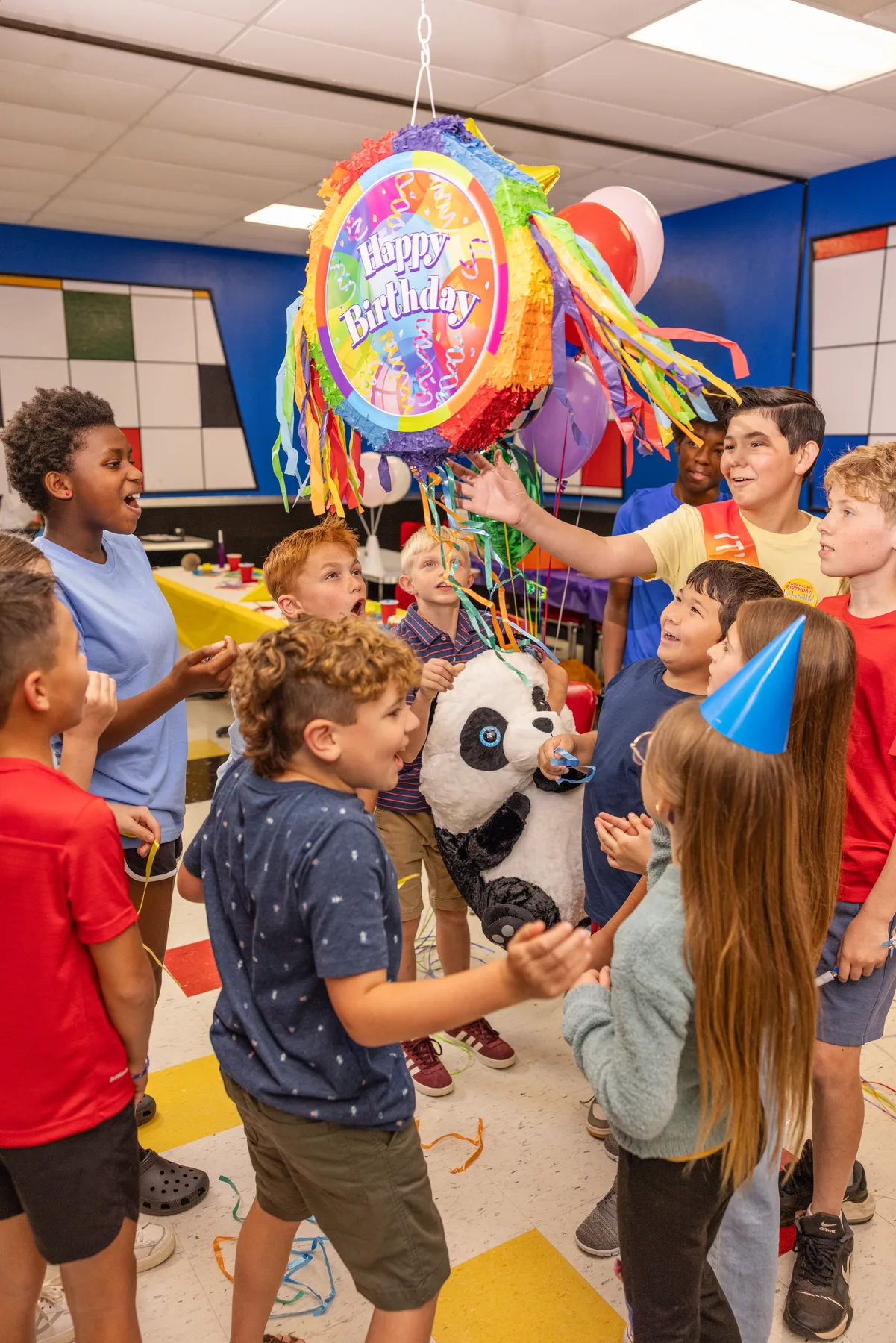 Children celebrating at an Incredible Pizza birthday party
