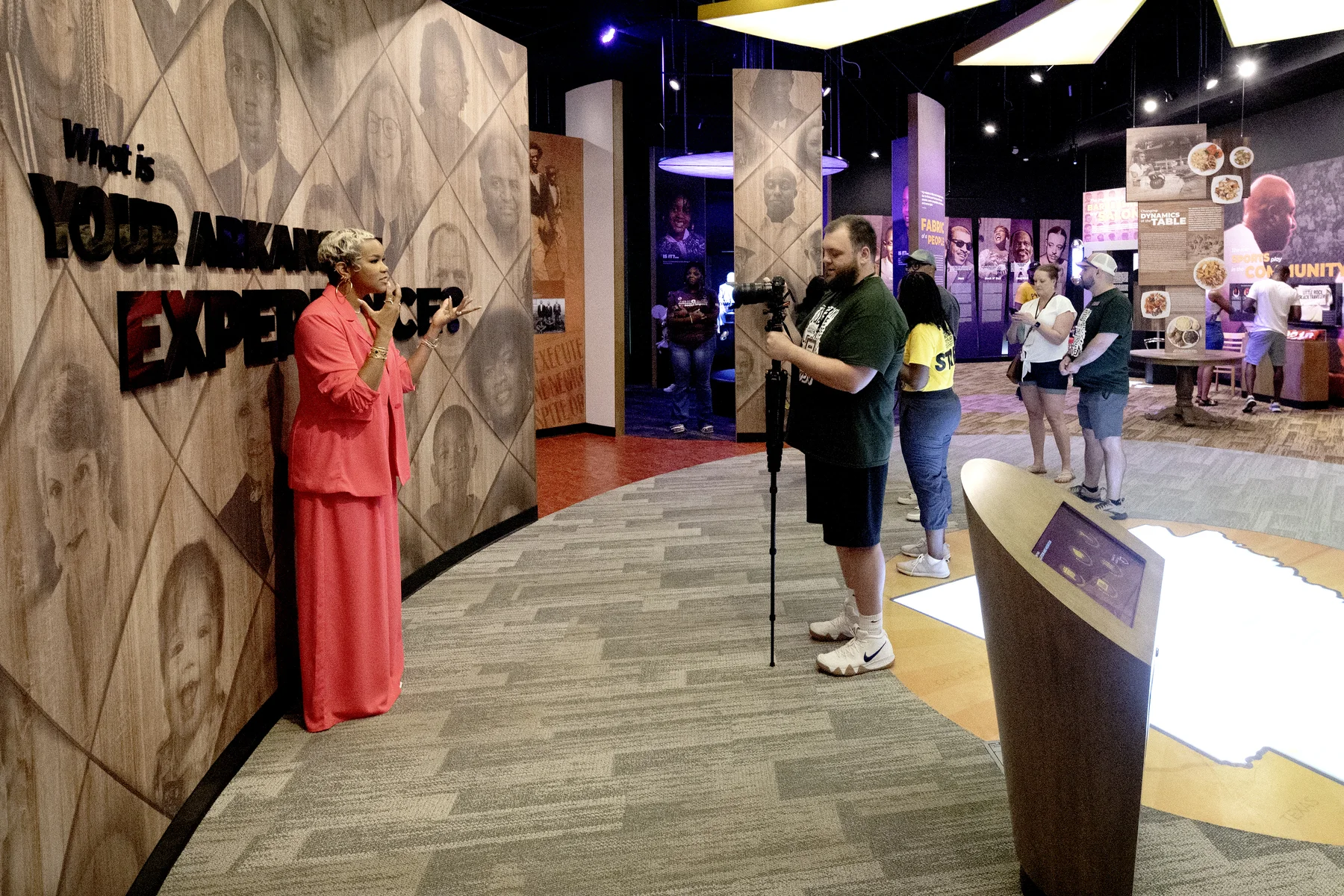 Media production taking place inside Mosaic Templars Cultural Center during Juneteenth campaign activity