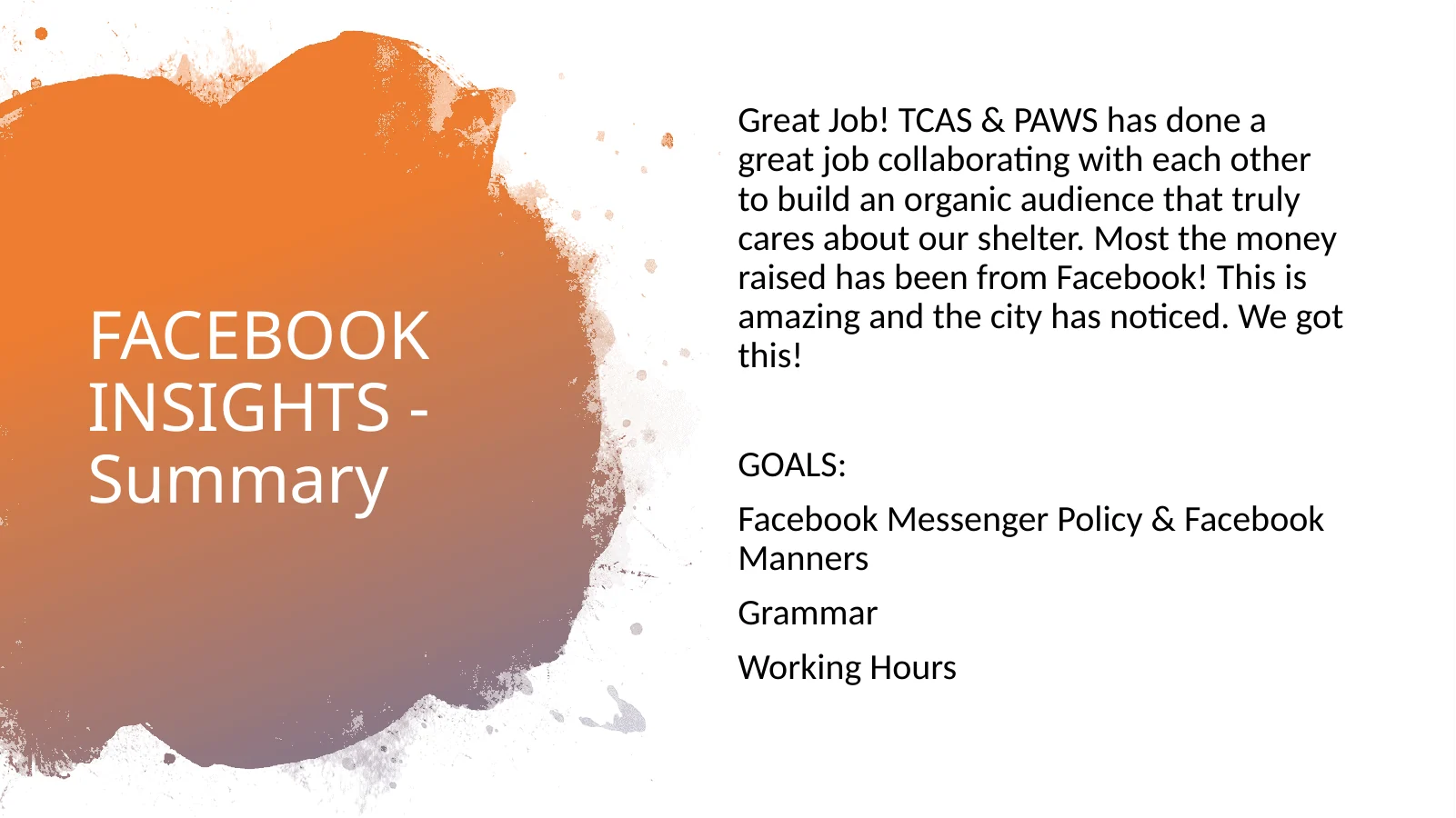 Facebook strategy summary from the internal marketing update